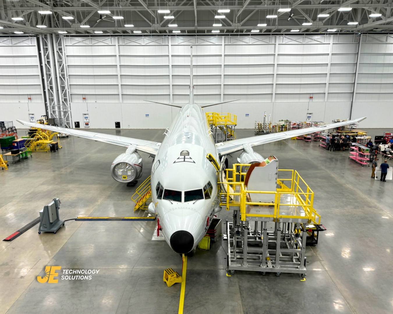 A Boeing P-8 Poseidon, one of the platforms JE engineers access structures for
