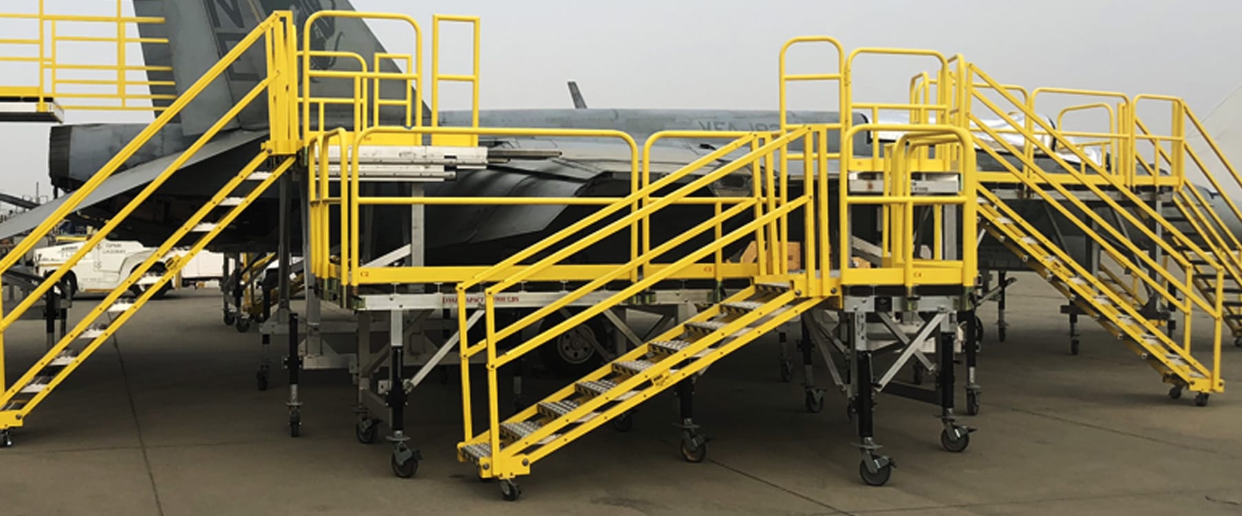 Military aviation maintenance on a government flight line