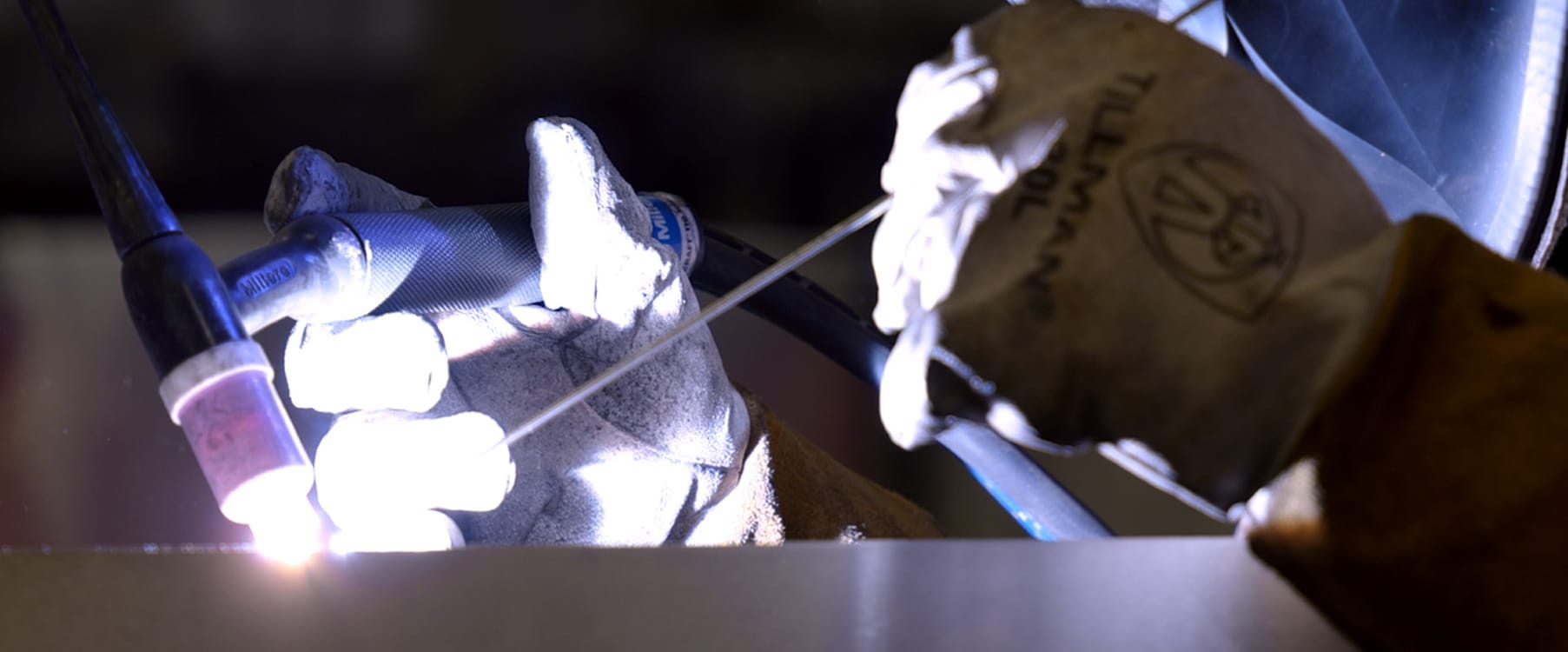 TIG welding a custom aluminum assembly on the Apopka floor