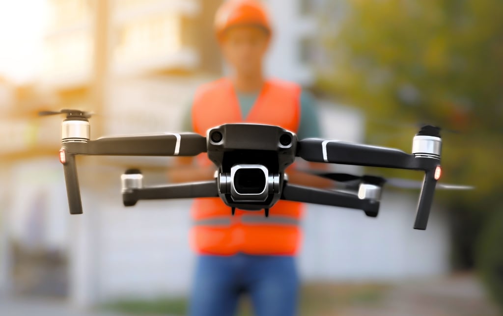 Drone-assisted inspection of an industrial facility