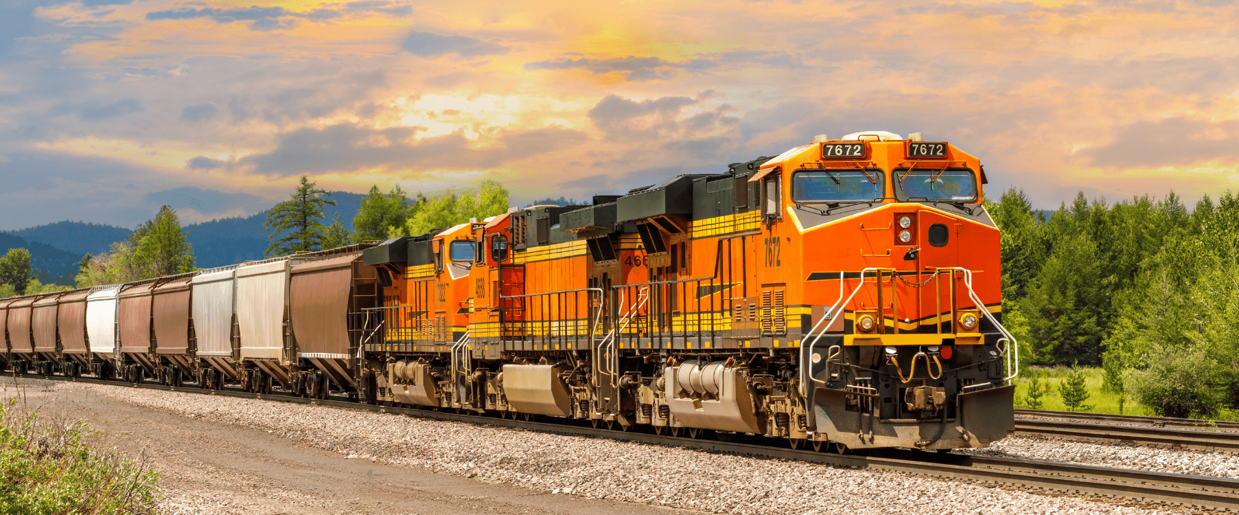A locomotive in a rail depot maintenance bay